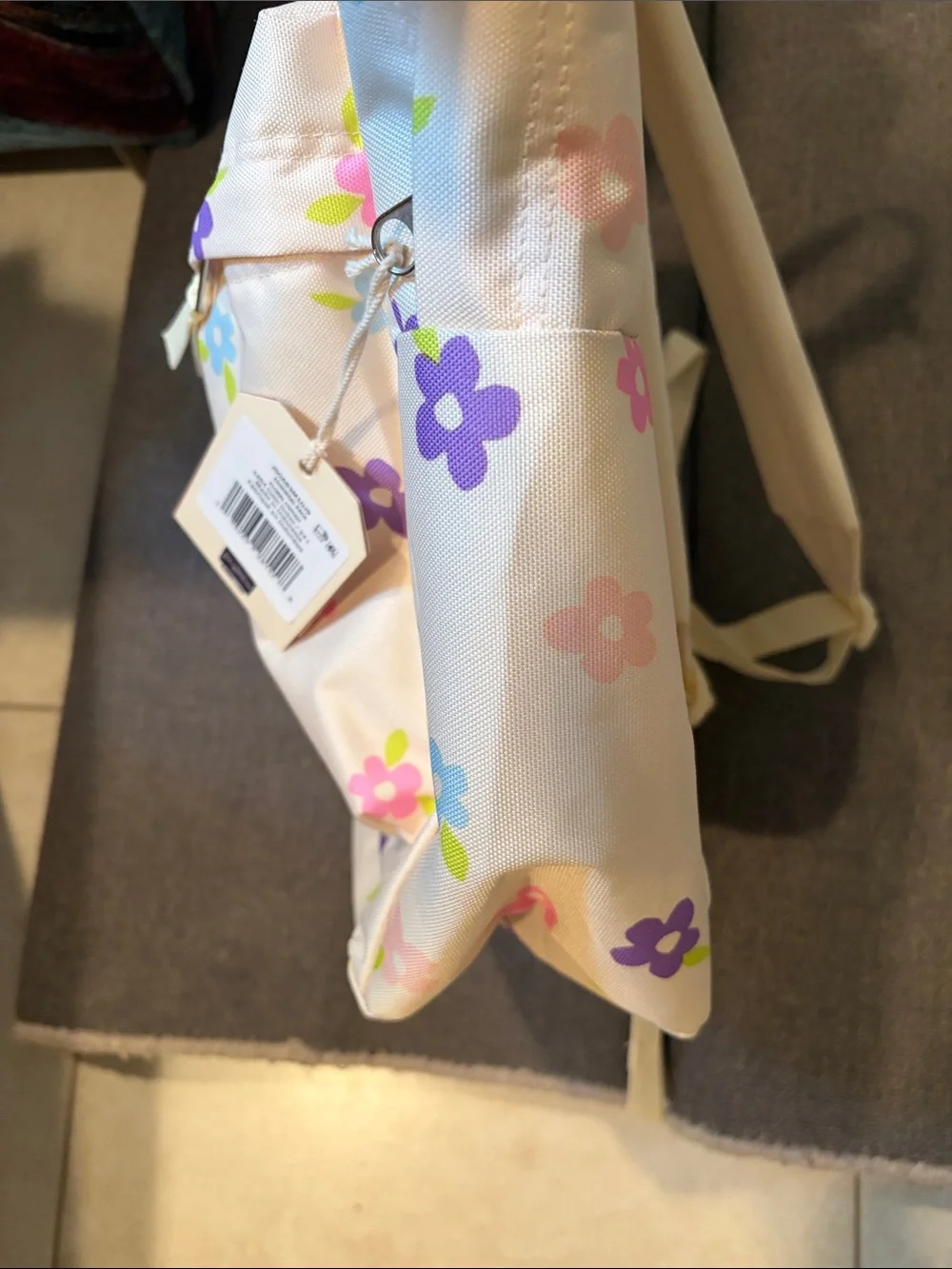 NWT JanSport Essential Pack 24L Floral Cutout Backpack Cream
